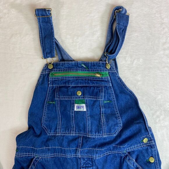 Liberty Overalls Bib 36x30 Blue Denim Carpenter Farm Worker Bibbed Jeans - Picture 2 of 4